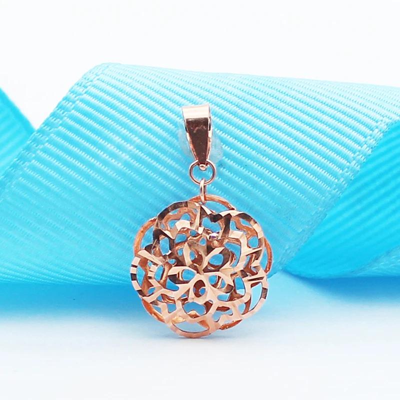 Classic circular large flower pendant Necklace for Women shiny and minimalist charms clavicle chain banquet party Zircon