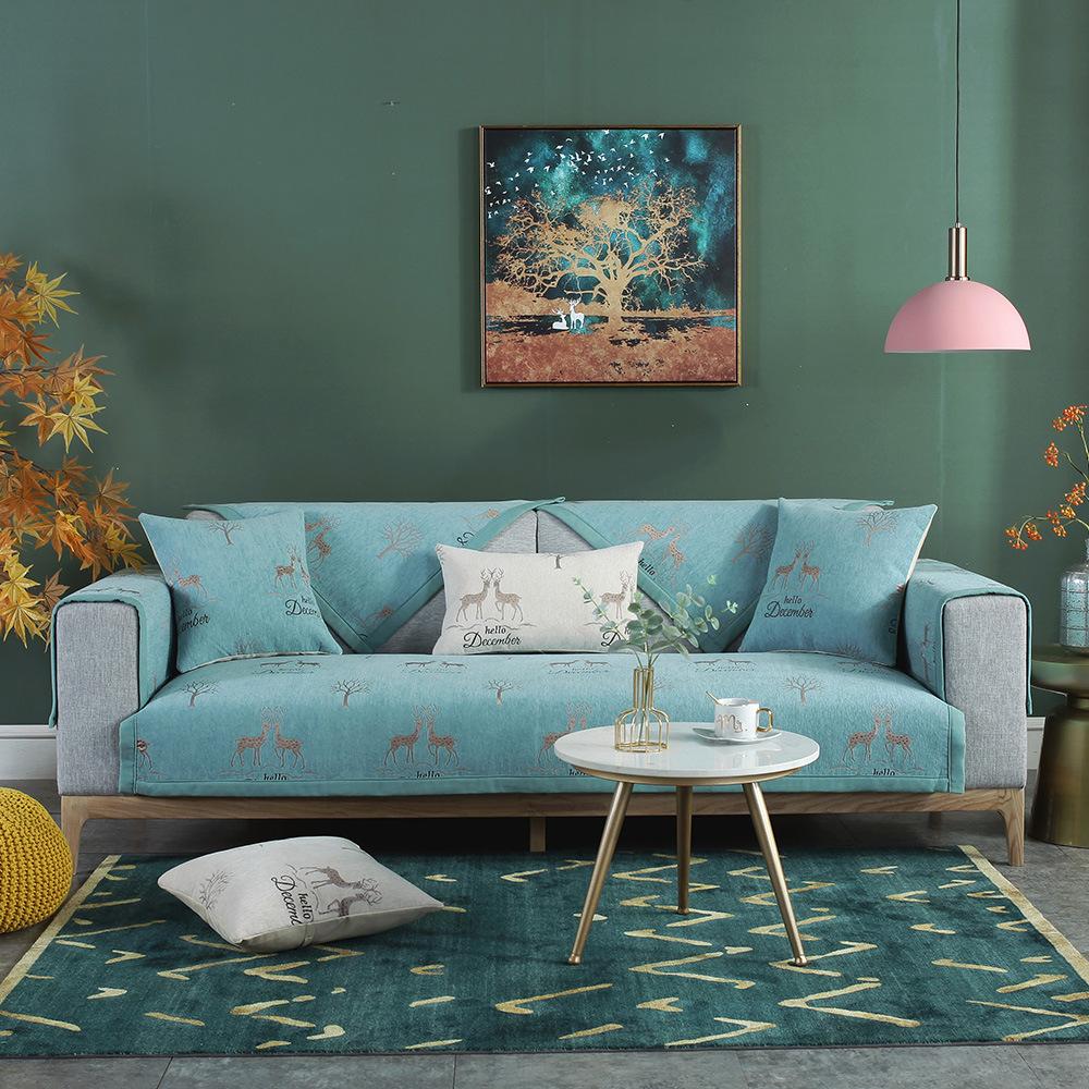 Nordic Small Sofa Cushion Seat Cover Four Seasons Non-Slip General Fabrics Modern Minimalist All-Inclusive Sofa Seat Cover Cover