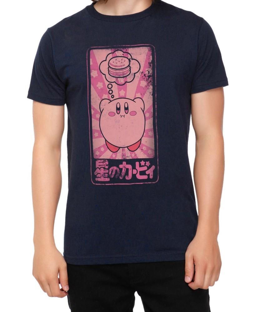 Nintendo KIRBY Dreaming Of Food Hamburger KANJI T-Shirt Licensed Amp Official