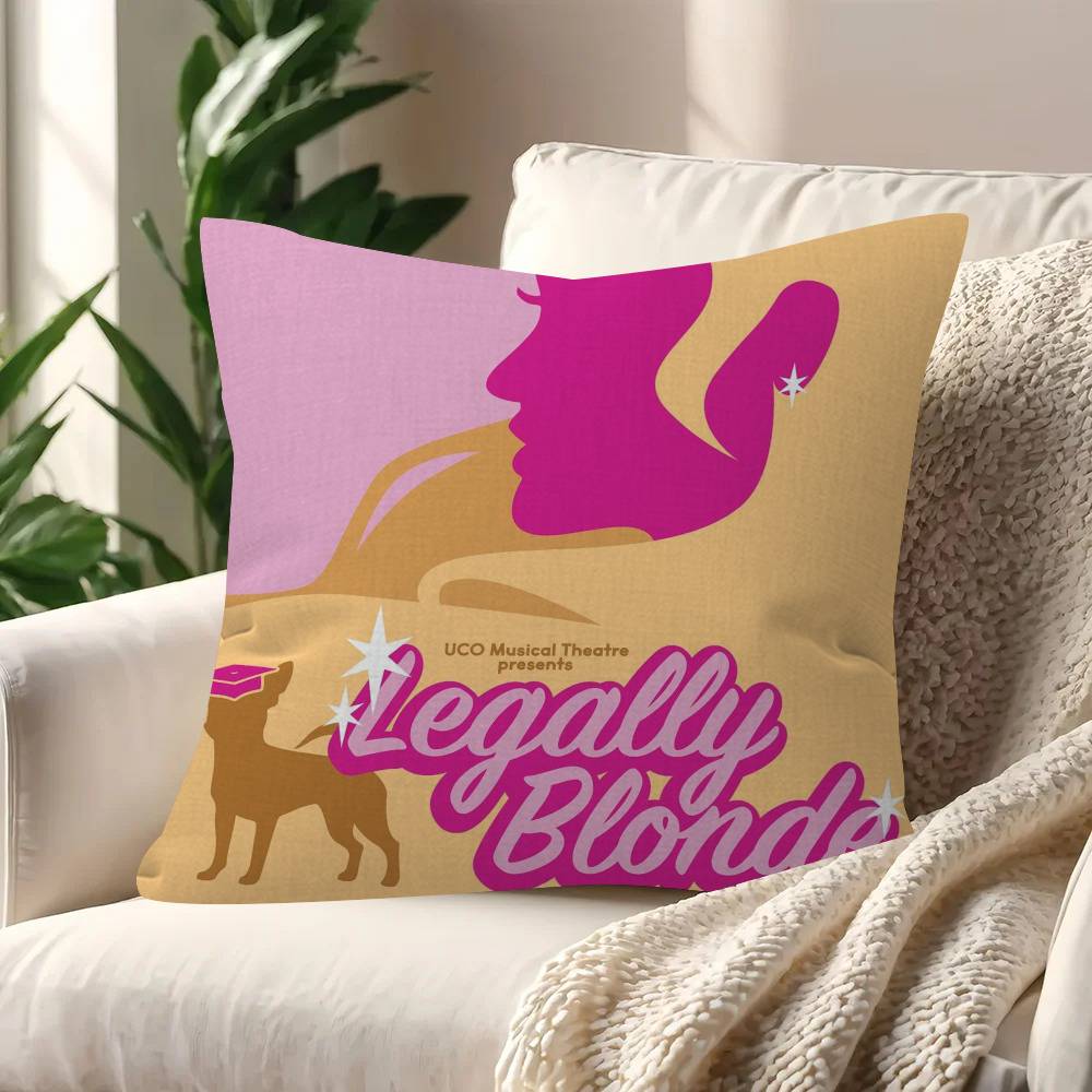 Movie L-Legally Logo B-Blonde 45*45Cm Cushion Cover Pillow Cover Decor Pillowcase Home Pillowcase For Couch Pillow