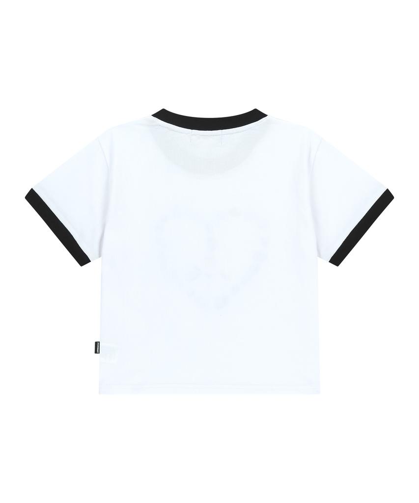 DOMINANT Ringer Crop T-Shirt (Heart Peace)