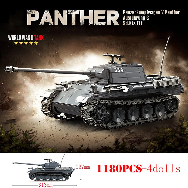 Militär Weltkriege Deutscher Tiger I Schwerer Panzer Bausteine WW2 Waffen Panzer Panther Mittlere Panzer Technische Steine Kinderspielzeug