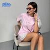 Fashionable and High-end Letter Printed T-shirt 100% Cotton T-shirt Commute Women's Clothing Summer Fashion Casual Crewneck Top