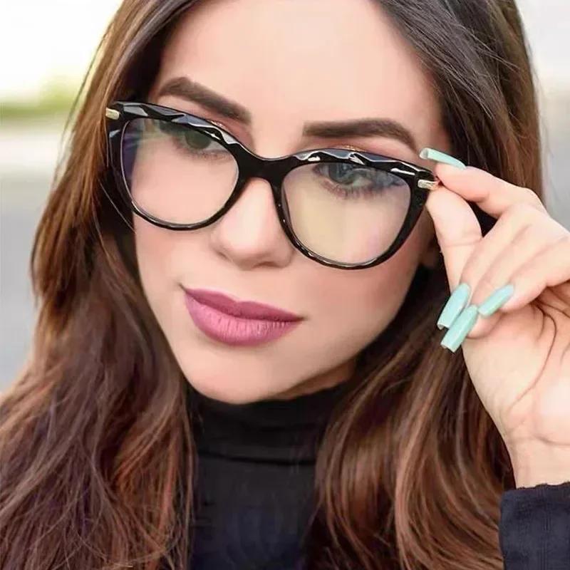 New Sexy Cat Eye Glasses Women Anti Blue Light Transparent Eyewear Brand Designer Vintage Clear Eyeglasses Optical Frame Oculos