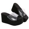 Summer Clear Straps Wedge Heel Sandals for Women 2025 New Arrival Oversized Thick Sole Flat Sandals