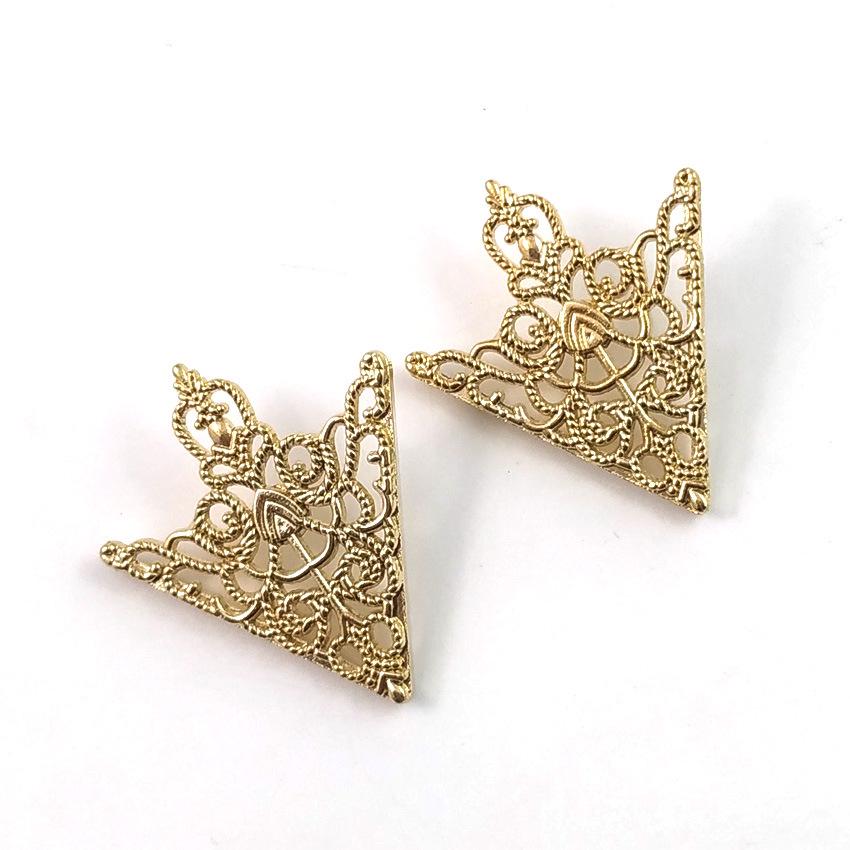 

Korean Style Openwork Floral Collar Clip Retro Brooch Pin золотой