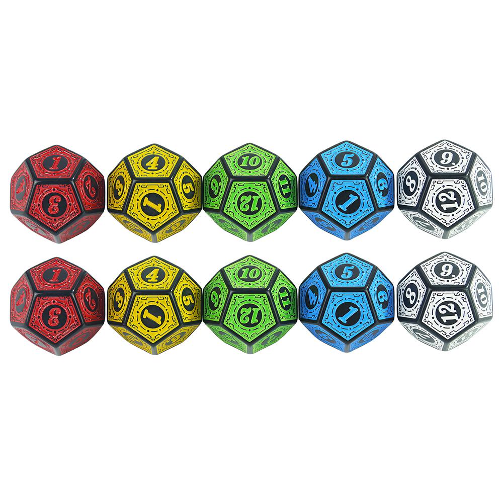 Коллекция кубиков D12 10 шт. 12-гранных для настольных игр Dragon Rpg Dados Игры Dnd В качестве рождественского подарка на день рождения