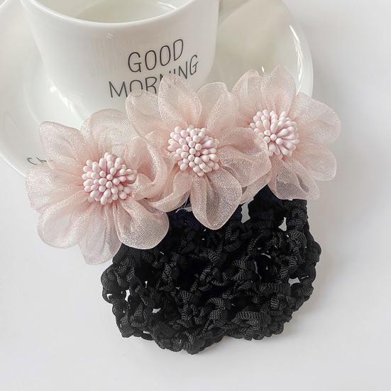 Hair Bun Net Elegant Lace Flower Hairpin Bun Cover Professional Hairstyle Hollow Out Lady Ballet Career Crochet Hairband Hair Accessories