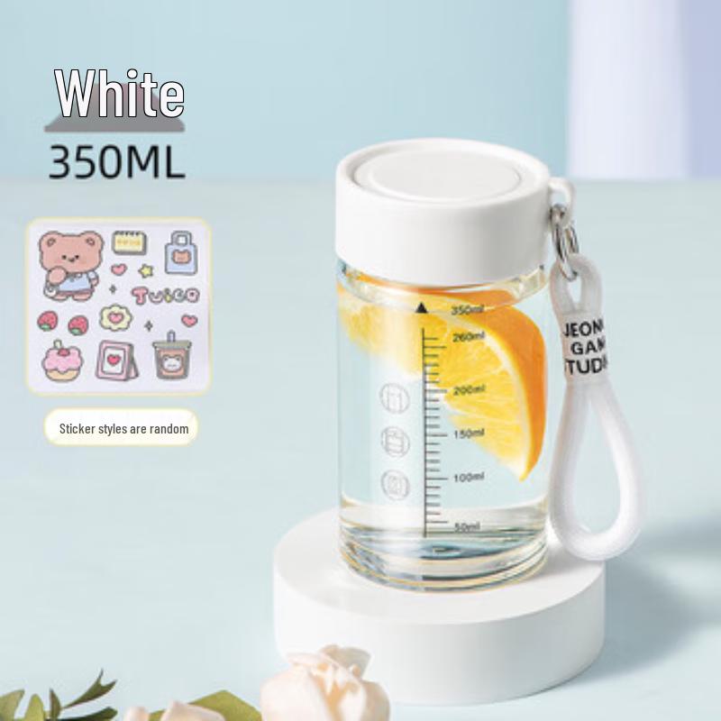 LINGCHEN Portable High Borosilicate Glass Water Bottle