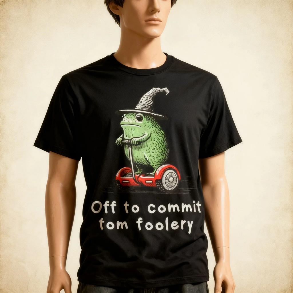 Whimsical Frog Wizard Off to Commit Tom Foolery Frog Meme T-Shirt
