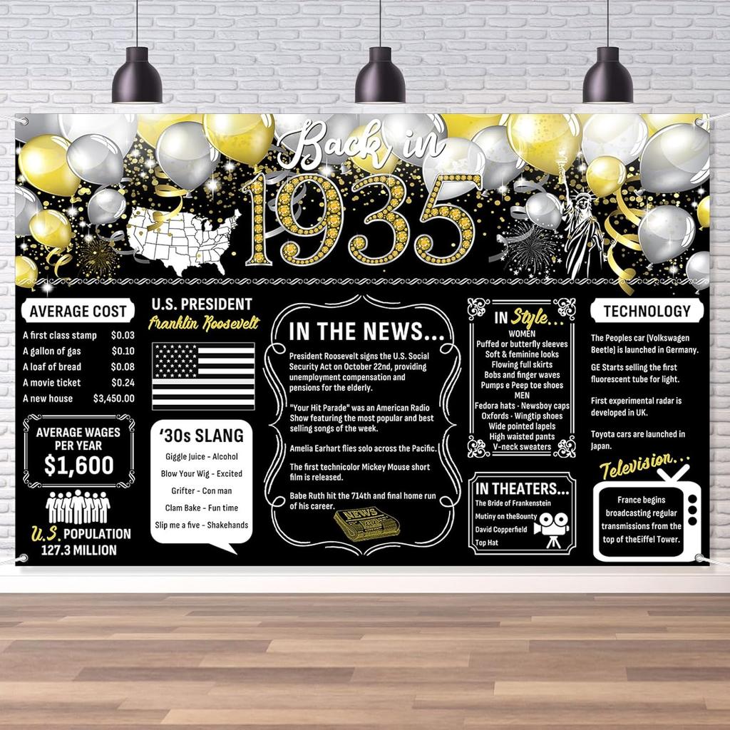 50th Birthday Black Gold Party Decoration Back In 1976 Backdrop Large Banner Birthday Party Poster Supplies Vintage 1976 Photography Background for