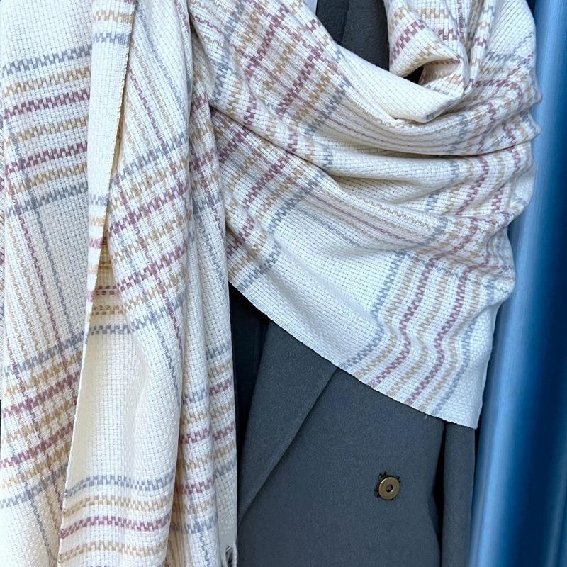 European American Plaid Faux Cashmere Scarf Couple Thick Warm Winter Scarf