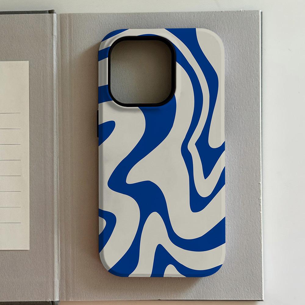 Luxury Black and White Cow Pattern Phone Case for iPhone 17 16 15 14 13 12 11 Air Pro Max Plus Luxury Double-layer Back Cover