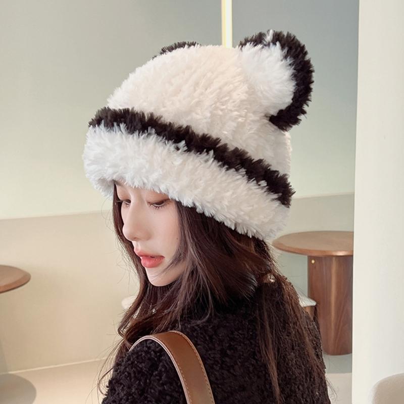 Mädchen Bärenmütze Y2K Fellohren Mütze Felliger Bär Geschenke Warme Wintermütze Erwachsene Kinder Fellohren Winter Foto-Requisiten