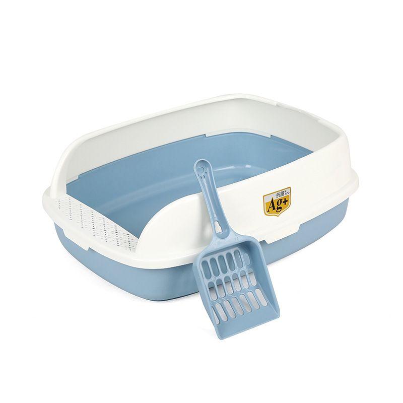 

Hongyue Pet Supplies Litter Box Semi-Closed Anti-Splash Litter Box Large Two-Color Ventilation Large Space Cat Litter Box Blue 45*34*15.5 medium