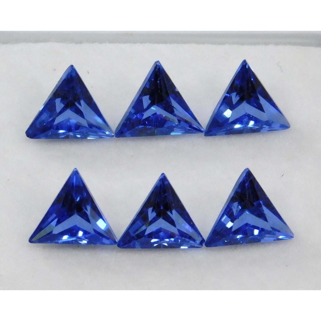 CERTIFIED 3-5 Ct Natural Blue Sapphire Trillion Cut Lot 6 PCS Loose Gemstone MULTTIQ115