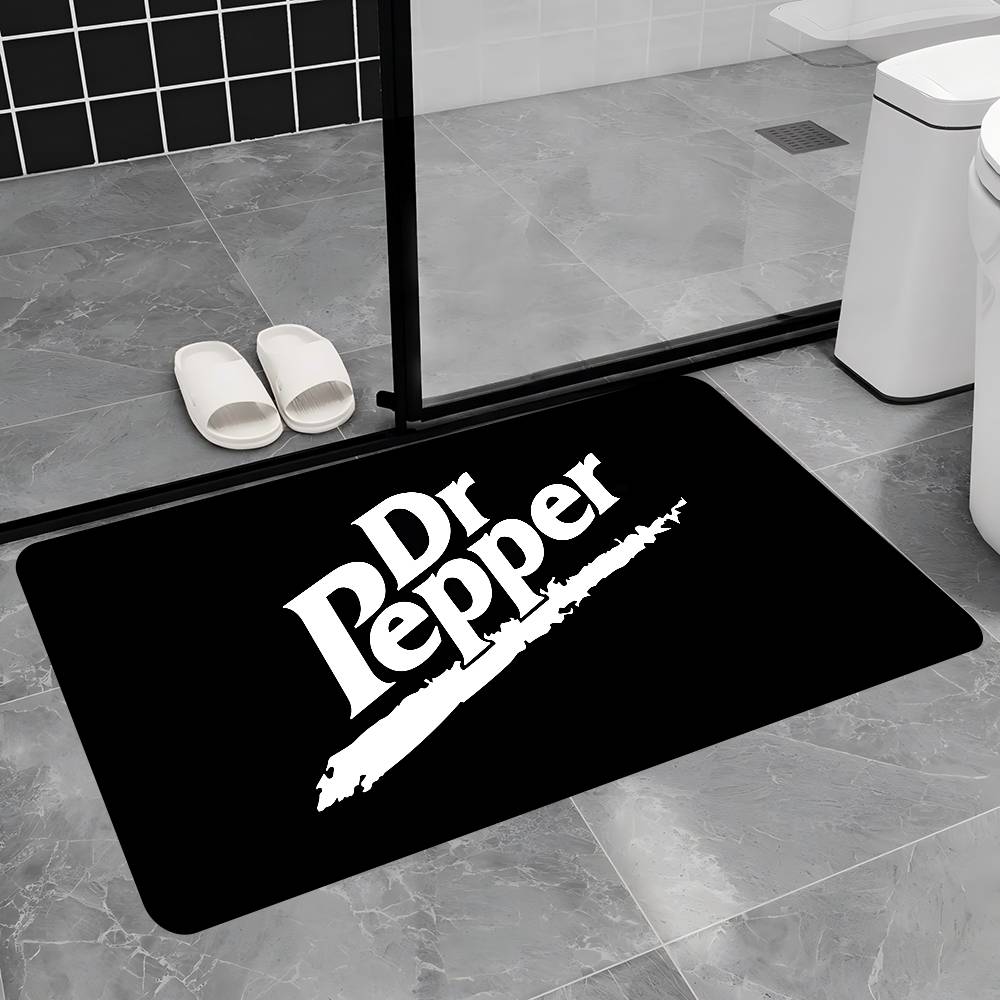 D-Dr Pepper Bathroom Mat Anti-slip Absorb Water Long Strip Cushion Bedroon Mat Welcome Doormat