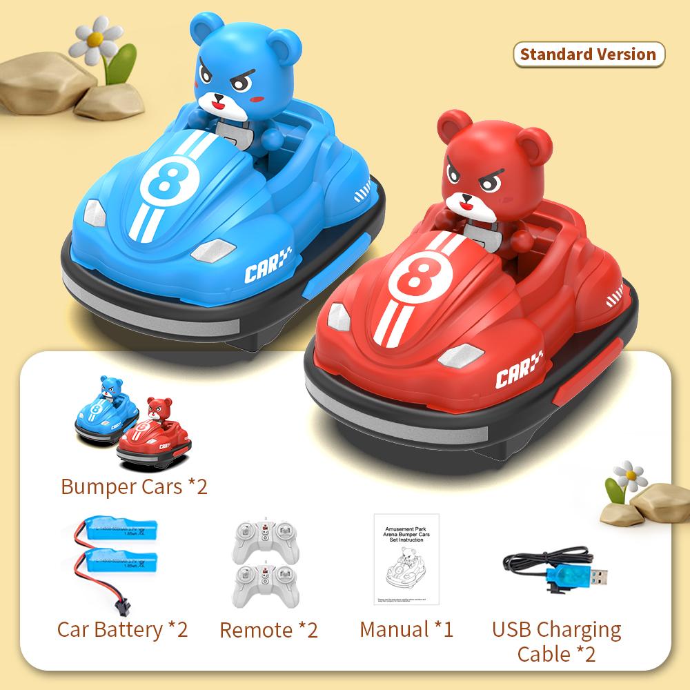 2.4G Bumper Battle RC Car with LED Music Ejecting Plush Toys Parent-Child Competitive Racing Game for Boys Kids Outdoor Toys