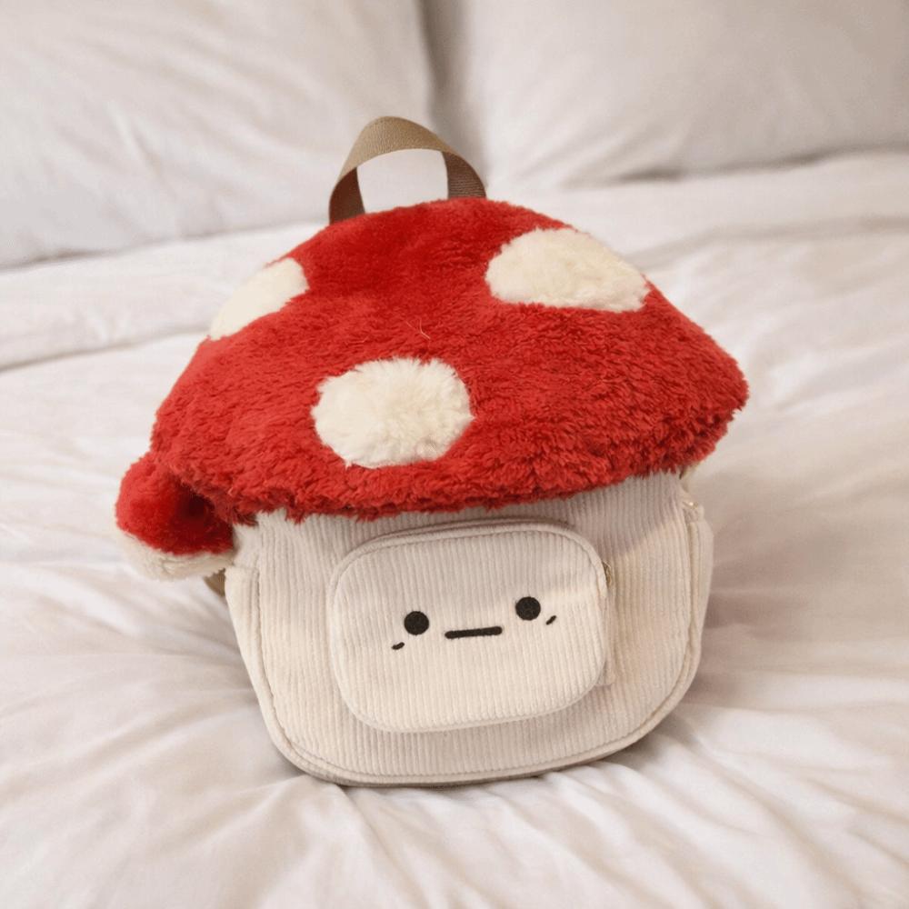 Large Capacity Mushroom Bag Cute Star Design Small Schoolbag Cartoon Backpack Bag Style Mushroom Top Anime Backpack Casual Use