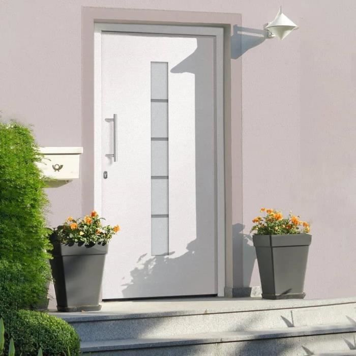 VidaXL Front Door Aluminium and PVC White 100x200 Cm