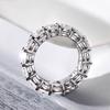 5mm 0.6CT Cushion Cut All Moissanite Ring   CopperFull Eternity Engagement Rings Anniversary Wedding Bands Jewelry
