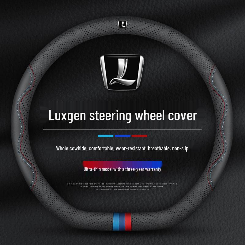 Luxgen Universal Genuine Leather Steering Wheel Cover for You6, U5MPV, Da7, Rui3, Na5, U6U - Four Seasons Grip