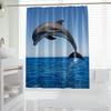 1pc Realistic Wild Animal Dolphin Fish Leaping Beautiful Pose Bathroom Decoration Digital Print Shower Curtain