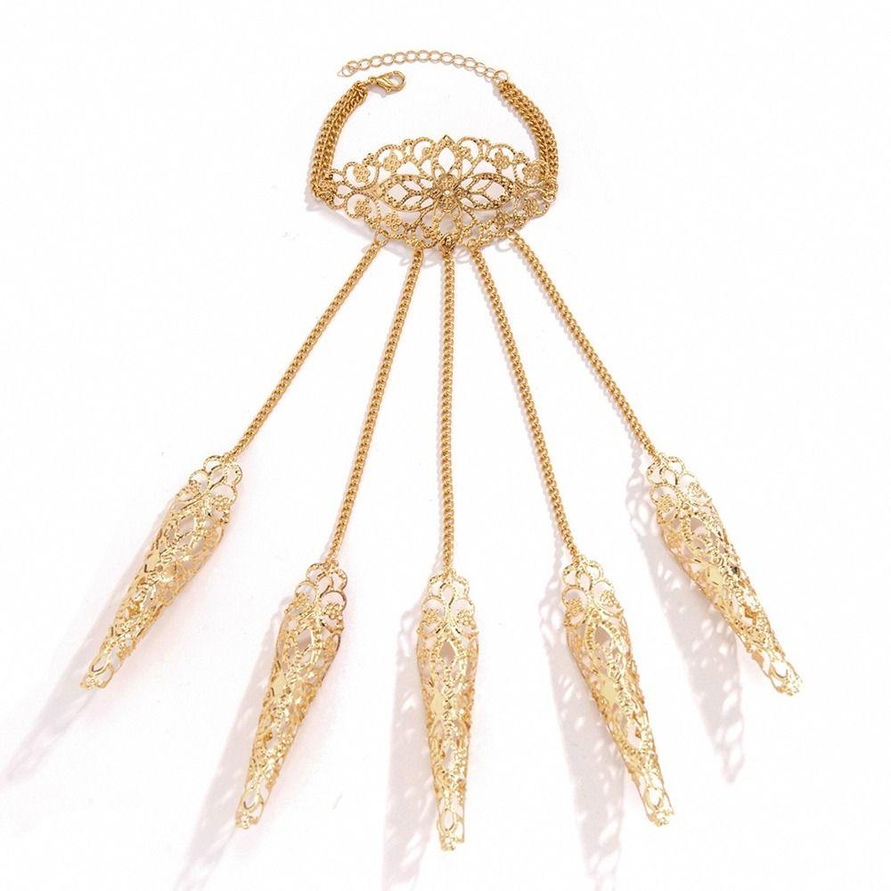 Punk Gothic Fingerarmband Eisen Punk Nagelringe Neue Finger Handgelenkkette Armbänder Cosplay