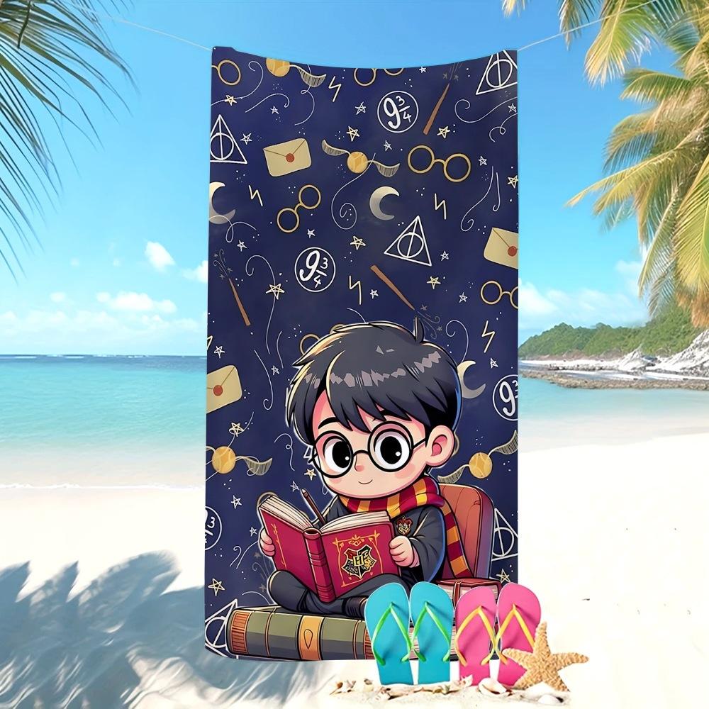 Fantasy Magic Character Pattern Microfiber Large Towel For Children Beach Swimming Shower