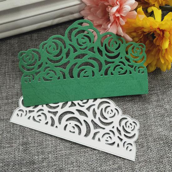 Flower Rose Border Metal Cutting Dies DIY Scrapbook Cards Making Punch Stencil
