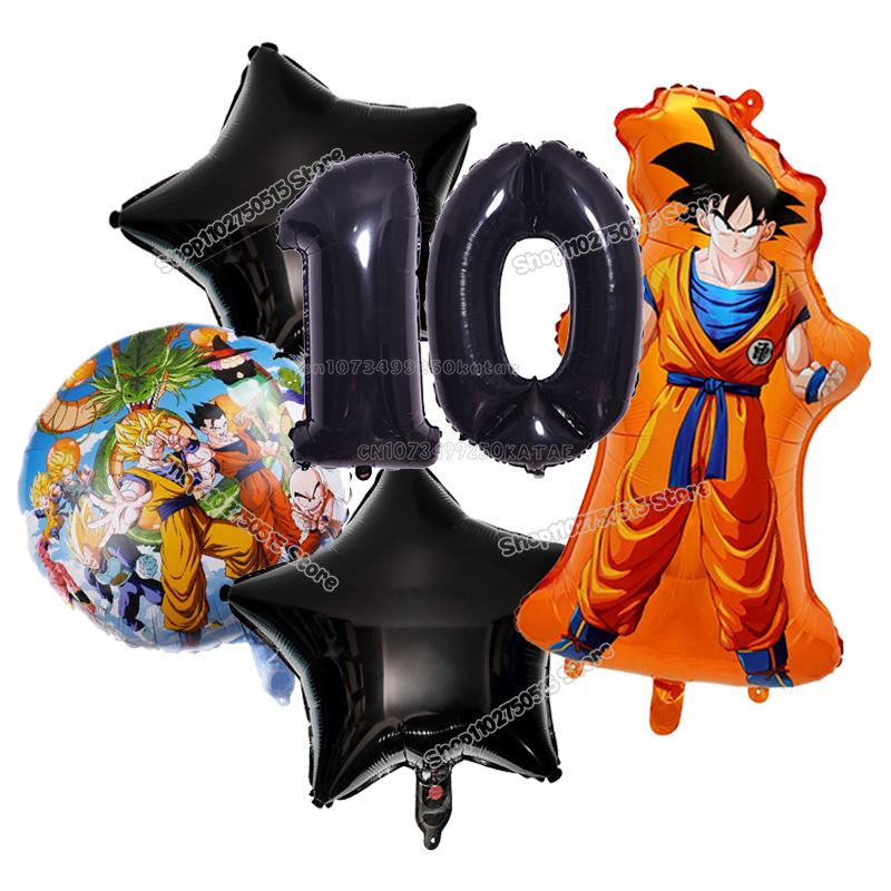 Anime Son Goku Kinderverjaardag Decoratie Dragon Ball Nummer Ballonnen Set Jongen Meisje Feestartikel Cartoon Babyborrel Verjaardagsdecor