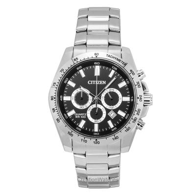 Cronografo Acciaio Inossidabile Quadrante Nero Quarzo AN8230-59E 100M Orologio da Uomo