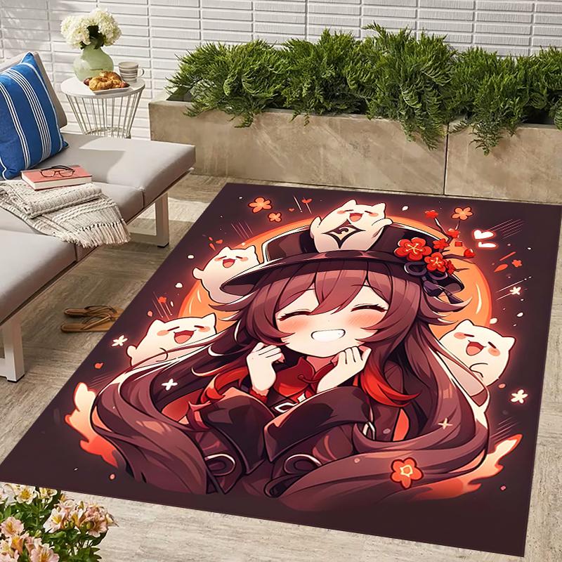 1pc Genshin Impact2 Design Area Rug - Non-Slip, Soft & Cozy Floor Mat for Living Room, Bedroom, Office - Indoor/Outdoor Decorative Carpet
