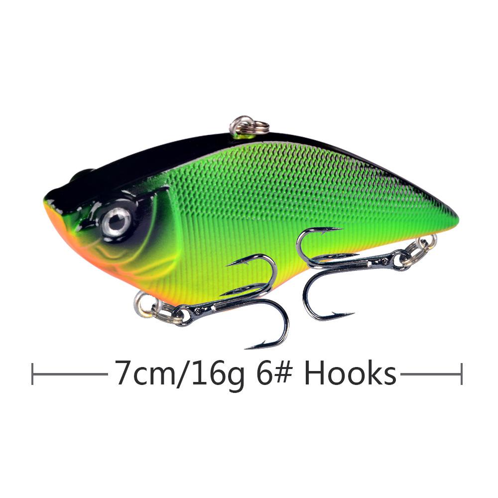 1PCS Hard VIB Fishing Lure 7cm 16g Plastic Artificial Bait Treble Hooks Peche Bass Pike Trolling Pesca Fishing Tackle