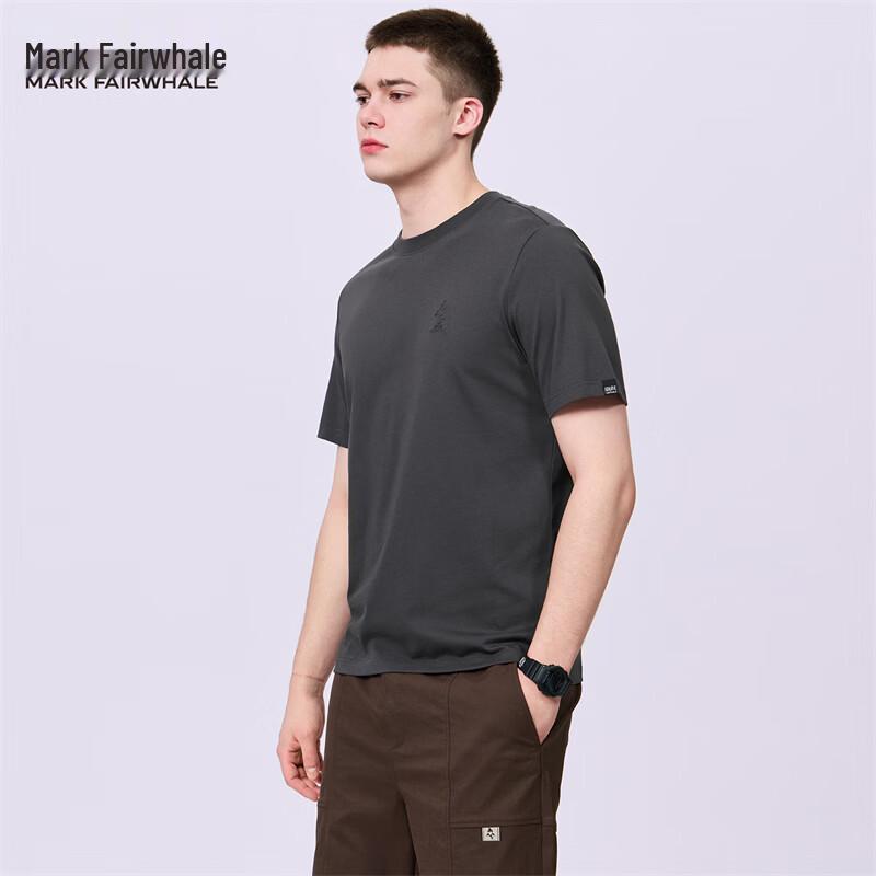 Mark Fairwhale Men's Applique Embroidery Cool-Feel Short Sleeve T-Shirt