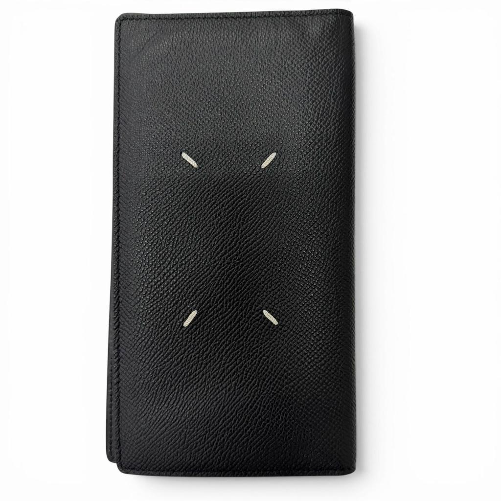 Great Maison Margiela Purse 4-Stitch Bifold Wallet Long Wallet black Used