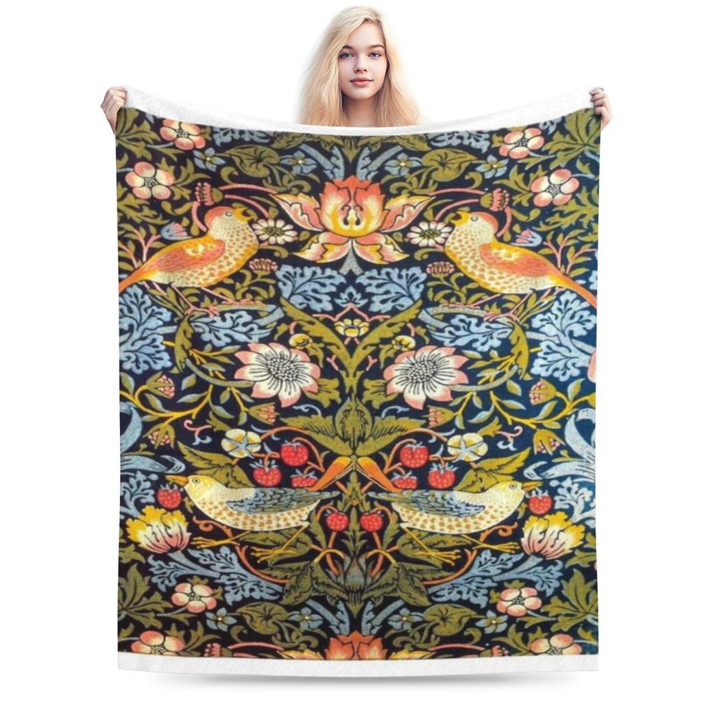 William Morris Strawberry Thief Design 1883 Personalized Soft Gift An UltraSoft Micro Fleece Blanket