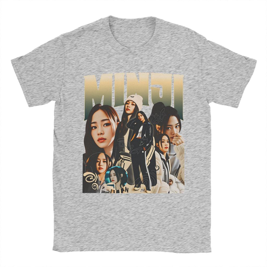 Minji T Shirt Beach Kpop Music Fans Cotton T Shirts For Unisexs Harajuku Casual Tee Shirt Short Sleeve Y2K Basic Clothes