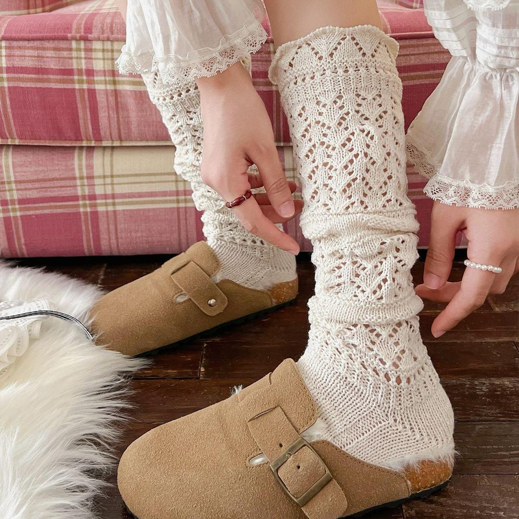 Șosete înalte tricotate din dantelă retro pentru femei - Toamnă și Iarnă Stil coreean și japonez