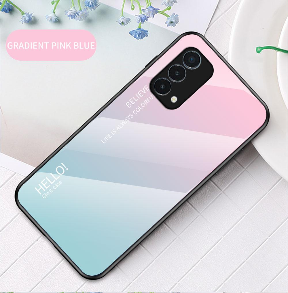 For OnePlus Nord CE N10 N100 N200 5 5T 6 6T 7 7T 8 8T 9 10 Pro Case Gradient Aurora Tempered Glass Soft Frame Back Cover Phone Case