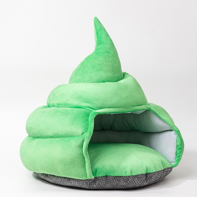 

Кошка и собака полузакрытое плюшевое гнездо всесезонное универсальное домашнее гнездо для кошки теплая конура тряпичная кукла 44*47cm（0.95kg） зелёный