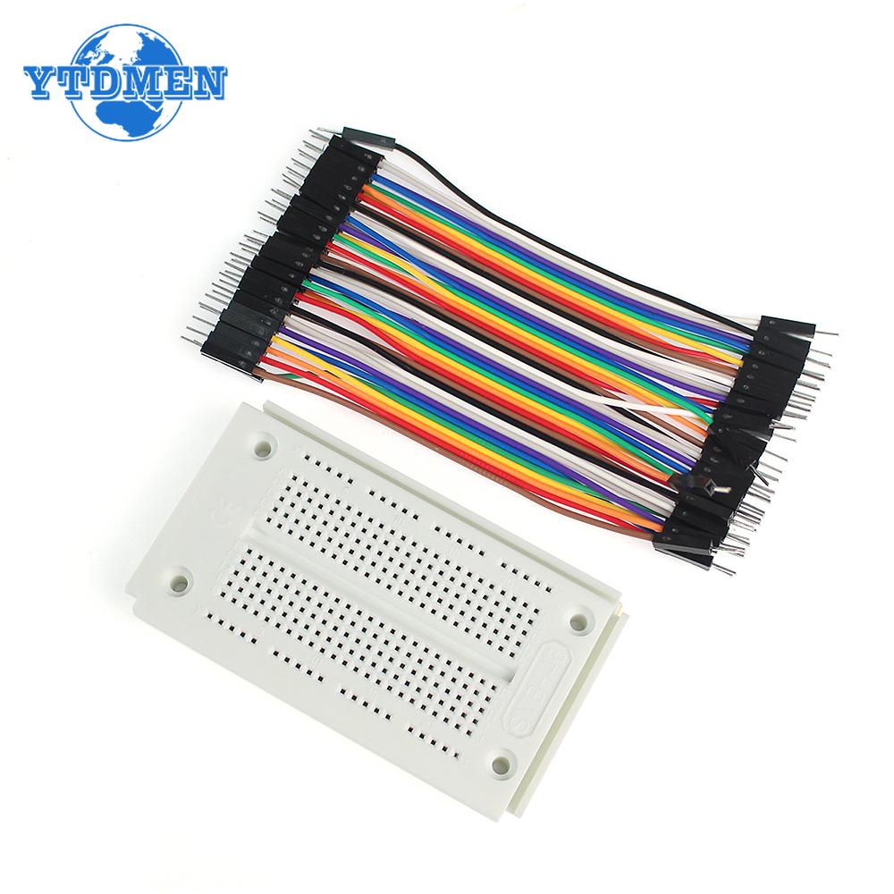 SYB-46 Breadboard-Kit 270 Punkte Lötloser Test-Board-Leiterplatte Dupont-Leitung 10 cm 20-Pin/40-Pin Stecker-zu-Stecker Jumper-Kabel DIY-Elektronik