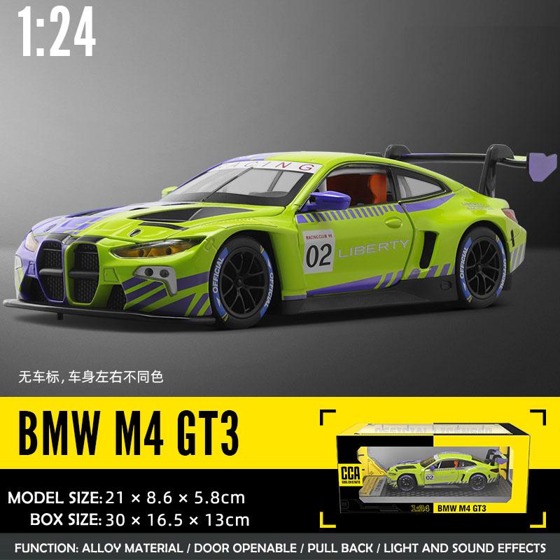 

Simulation 1/24 BMW M4 GT3 Alloy Racing Car Model Collection Miniature Voiture Diecast Children Boy Toy Vehicle Birthday Gift