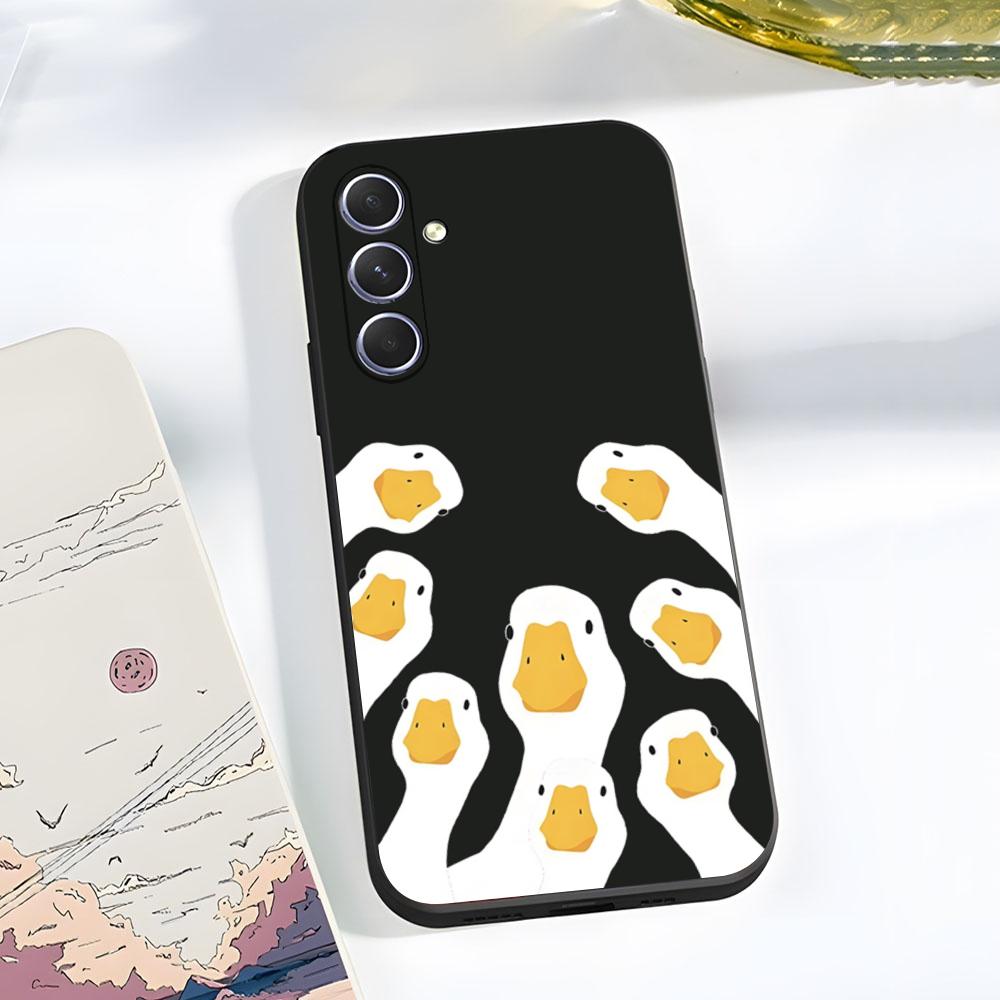 Funny D-DucK Goose Meme Phone Case For Samsung A56 A36 A26 A16 A15 A25 A35 A55 A14 A34 A24 A54 Black Soft Shell