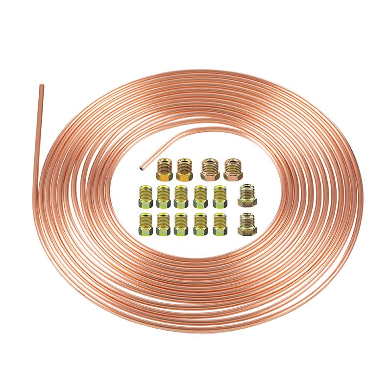 Mașină 25 Ft Tubulatură Bobină Linie Frână Cupru-Nichel și Kituri Accesorii Racorduri Țevi 3/16 OD Furtunuri Racorduri Arc Piese Auto de Schimb
