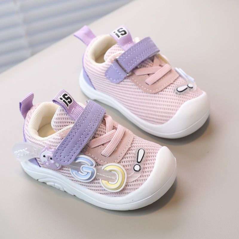 2025 spring and autumn baby shoes summer hollow breathable mesh shoes soft-soled sports board shoes infant toddler boys and girls