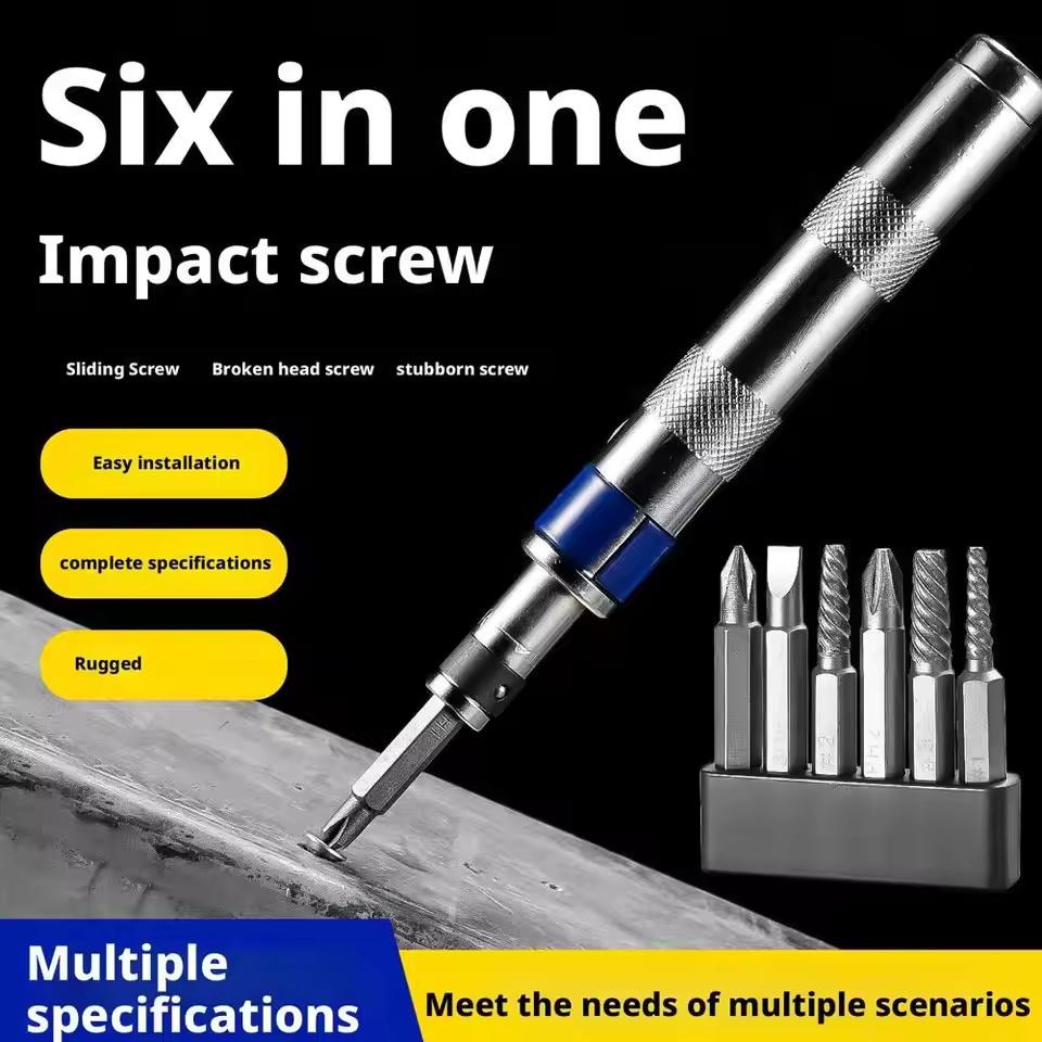 6 in 1 Screwdriver Set 1/4-inch Impact Drive Rusted Stuck Broken Fasteners Remover with Complete Specifications