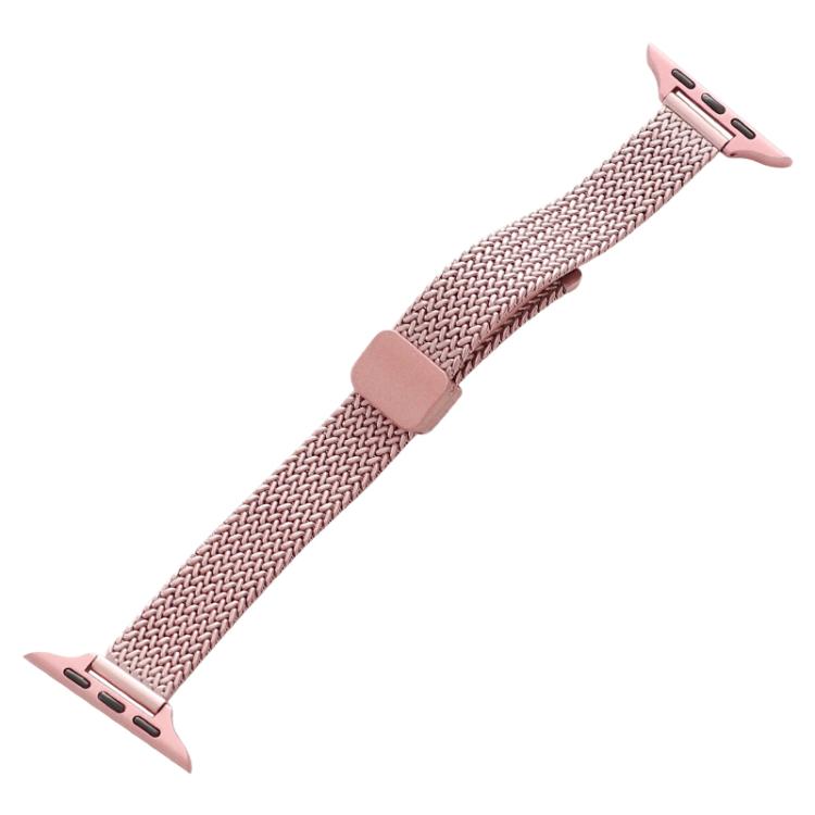 Wheat Ear Magnetic Buckle Stainless Steel Watch Band For Apple Watch 42/44/45/46/49mm, Adjustable Metal Business Replacement Wrist Strap