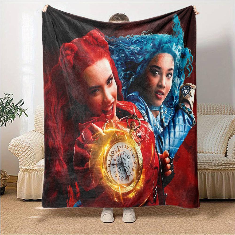 1pc Descendants The Rise of Red2 Blanket, Gift, for Men and Women, Soft Blanket, Good for Sofa Bed Couch Travel, Lightweight Flannel Blanket