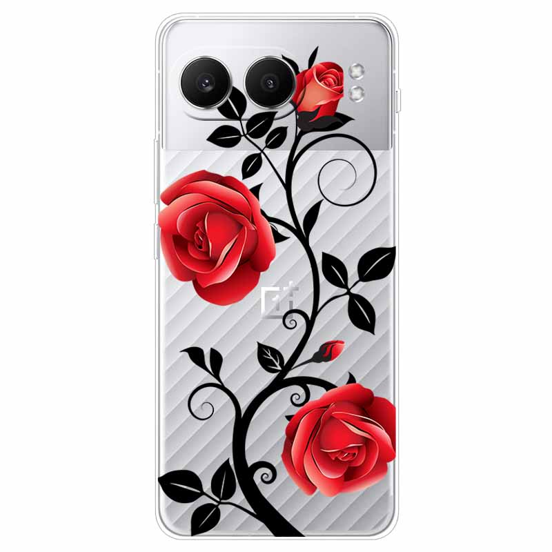 For One plus Nord 4 Case 6.74'' Flowers Transparent TPU Silicone Funda Capa for Oneplus Nord 4 Nord4 5G Soft Covers Coques bags